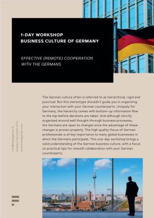 1-Day Workshop Business Culture of Germany
