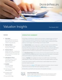 Valuation Insights First Quarter 2021