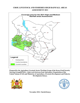Crop, Livestock and Fisheries High Rainfall Areas Assessment 2011
