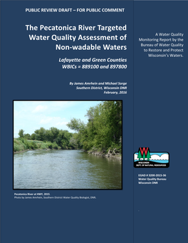 Pecatonica River Water Quality Monitoring Report of Non-Wadable Waters, 2015]