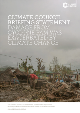 Cyclone Pam Was Exacerbated by Climate Change