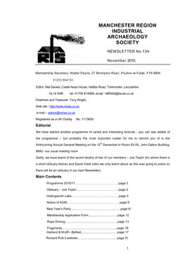 Manchester Region Industrial Archaeology Society