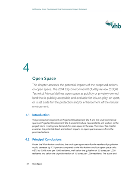 Open Space This Chapter Assesses the Potential Impacts of the Proposed Actions on Open Space