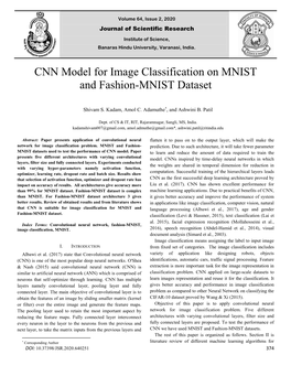 CNN Model for Image Classification on MNIST and Fashion-MNIST Dataset