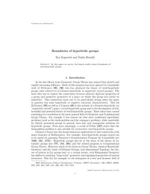 Boundaries of Hyperbolic Groups
