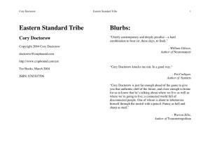 Eastern Standard Tribe Blurbs