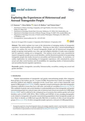 Exploring the Experiences of Heterosexual and Asexual Transgender People