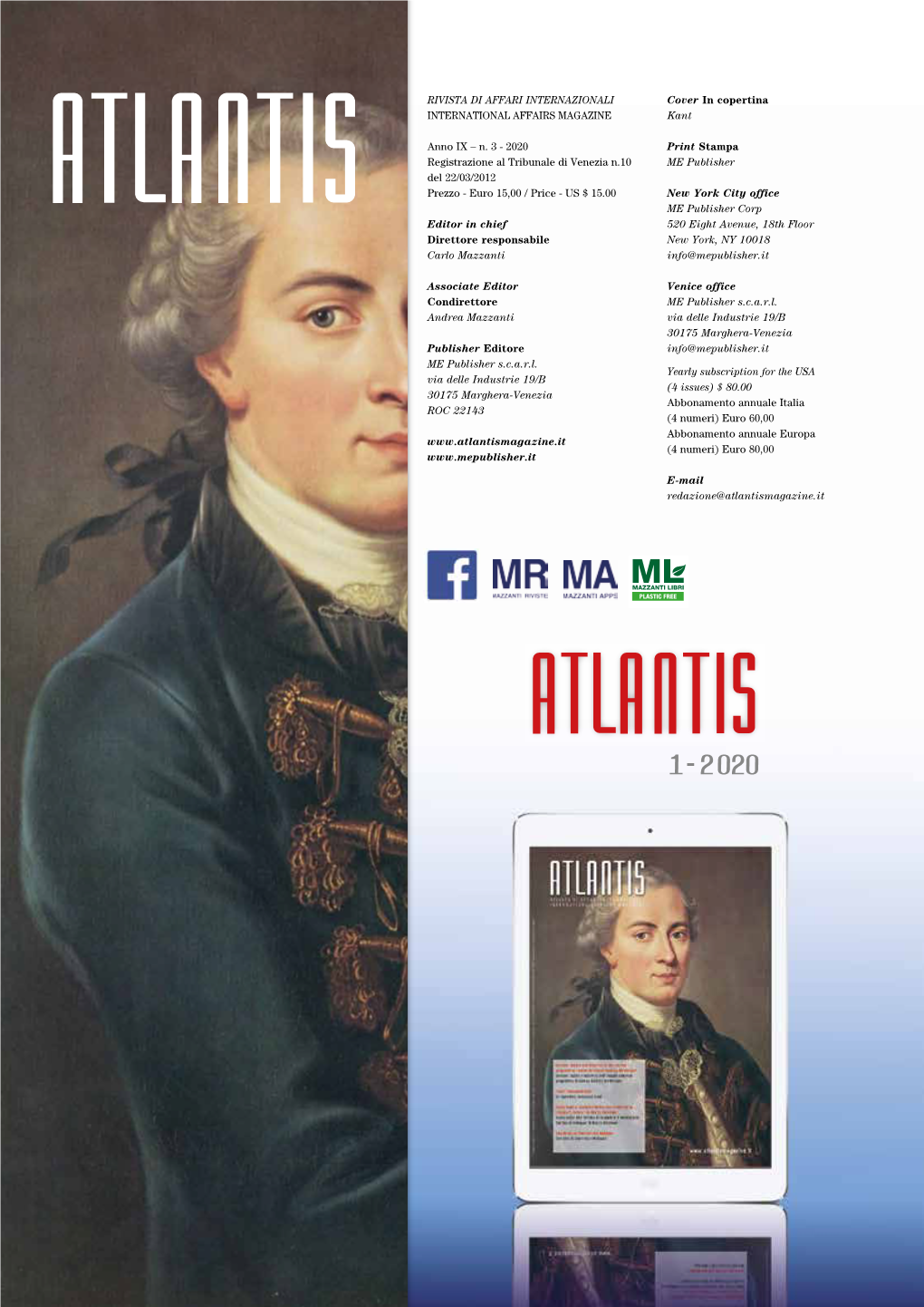 RIVISTA DI AFFARI INTERNAZIONALI Cover in Copertina INTERNATIONAL AFFAIRS MAGAZINE Kant