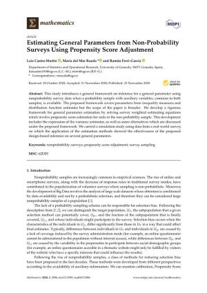 Estimating General Parameters from Non-Probability Surveys Using Propensity Score Adjustment