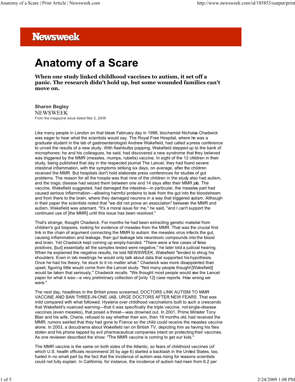 Anatomy of a Scare | Print Article | Newsweek.Com