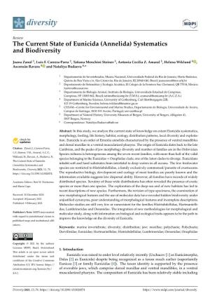 Annelida) Systematics and Biodiversity