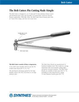 Bolt Cutter: Pin Cutting Made Simple Product Information Sheet