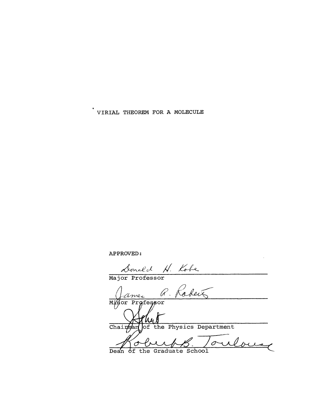 Virial Theorem for a Molecule Approved