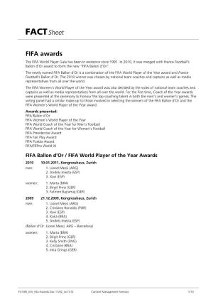Factsheet FIFA Awards