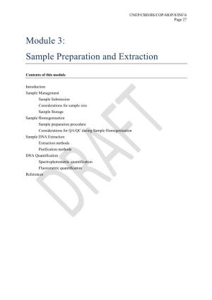 Module 3: Sample Preparation and Extraction