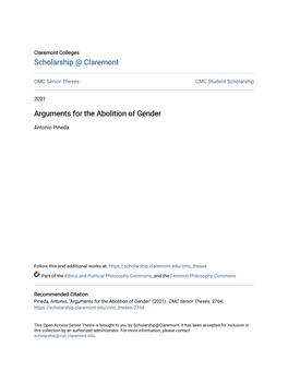 Arguments for the Abolition of Gender