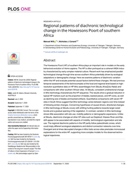 Regional Patterns of Diachronic Technological Change in the Howiesons Poort of Southern Africa