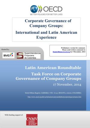 Corporate Governance of Company Groups: International and Latin American Experience