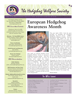 HWS Newsletter Volume 11