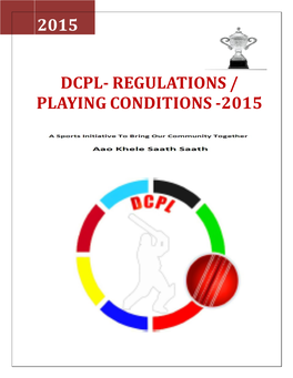 Dcpl- Regulations / Playing Conditions -2015