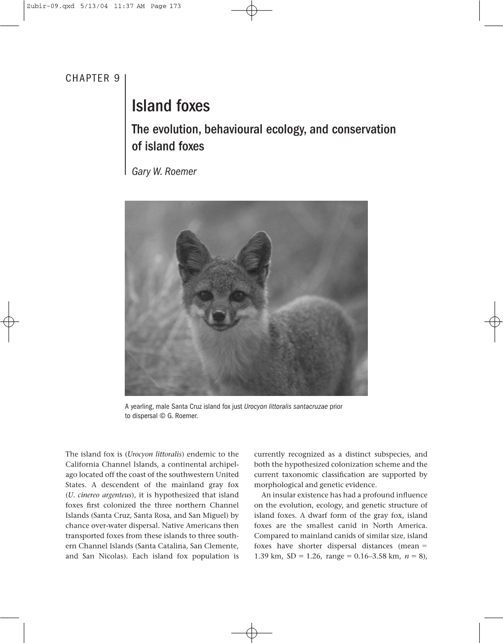 Island Foxes the Evolution, Behavioural Ecology, and Conservation of Island Foxes