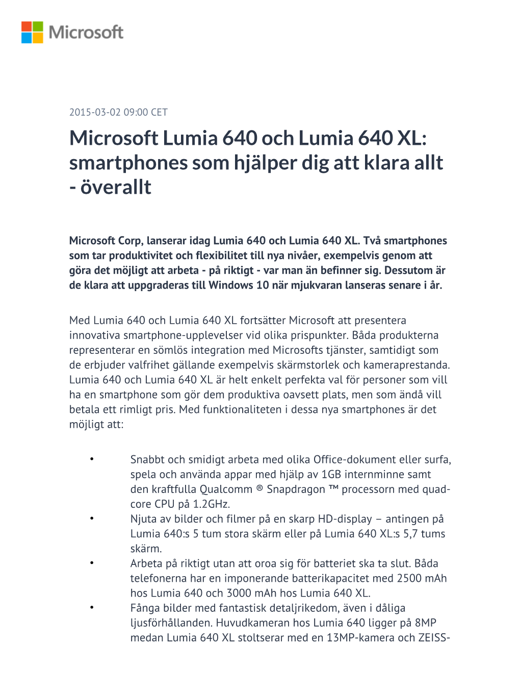 Microsoft Lumia 640 Och Lumia 640 XL: Smartphones Som Hjälper Dig Att Klara Allt - Överallt