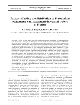 Factors Affecting the Distribution of Pyrodinium Bahamense Var