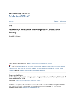Federalism, Convergence, and Divergence in Constitutional Property