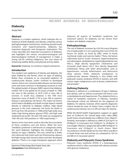 Recent Advances in Endocrinology