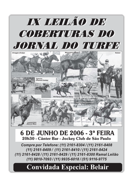 Ix Leilão De Coberturas Do Jornal Do Turfe