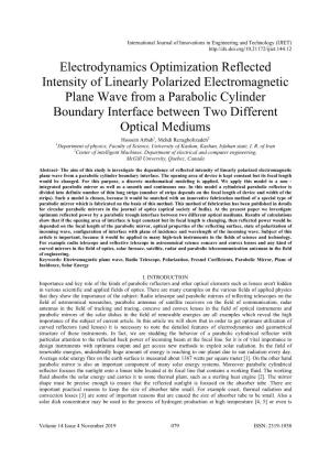 Electrodynamics Optimization Reflected Intensity of Linearly
