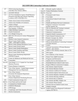 2013 Exhibitor List (PDF)