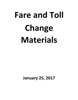 Fare and Toll Change Book