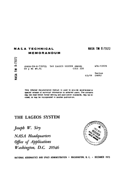 The Lageos System