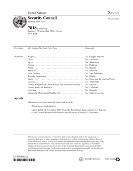 S/PV.7818 Maintenance of International Peace and Security 22/11/2016