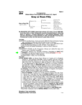 254 Blake-Albina Thoroughbred Services LLC, Agent Gray Or Roan Filly