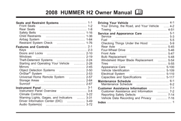 2008 HUMMER H2 Owner Manual M
