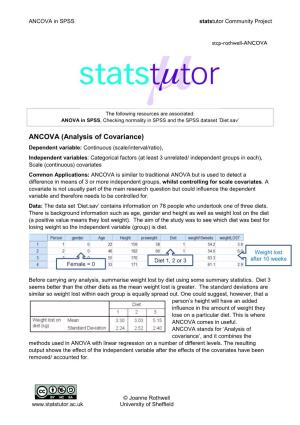 ANCOVA (Analysis of Covariance)