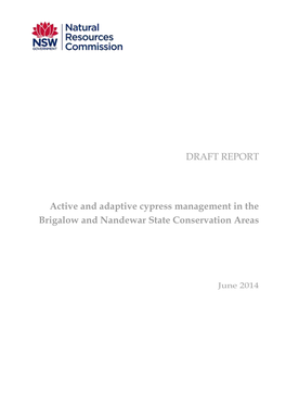 DRAFT REPORT Active and Adaptive Cypress Management in The