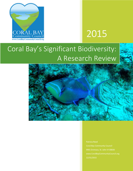 Coral Bay's Significant Biodiversity: a Research Review