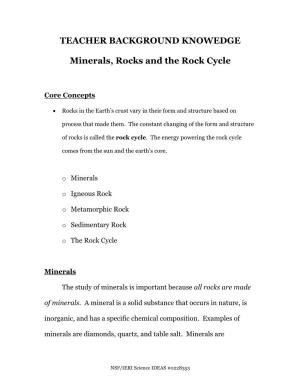 Types of Rock and the Rock Cycle