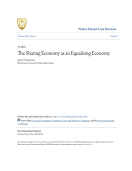 Pdf (Arguing That the Sharing Economy Is a Consequence of Moore’S Law and the Internet)