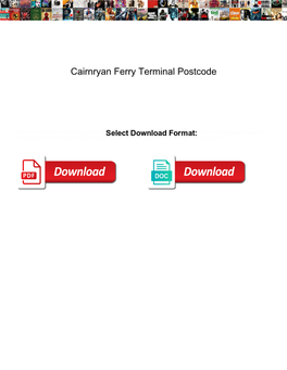Cairnryan Ferry Terminal Postcode
