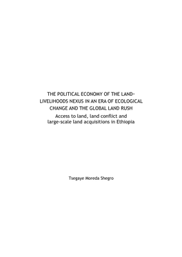 The Political Economy of the Land- Livelihoods Nexus In