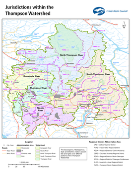 Jurisdictions Within the Thompson Watershed