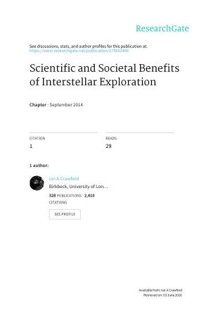 Scientific and Societal Benefits of Interstellar Exploration