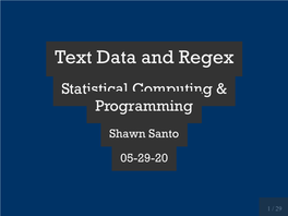 Text Data and Regex