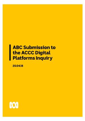 ABC Submission to the ACCC Digital Platforms Inquiry