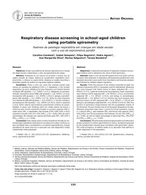 Respiratory Disease Screening in School-Aged Children Using Portable Spirometry