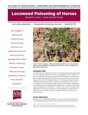 Locoweed Poisoning of Horses Revised by Jason L